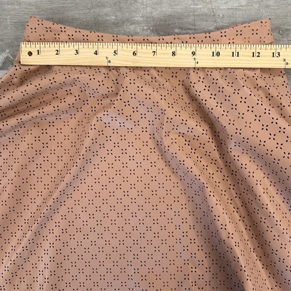 Faux leather Anthropologie skirt Sz 8 windowpane above knee Sunday in Brooklyn - Picture 5 of 9
